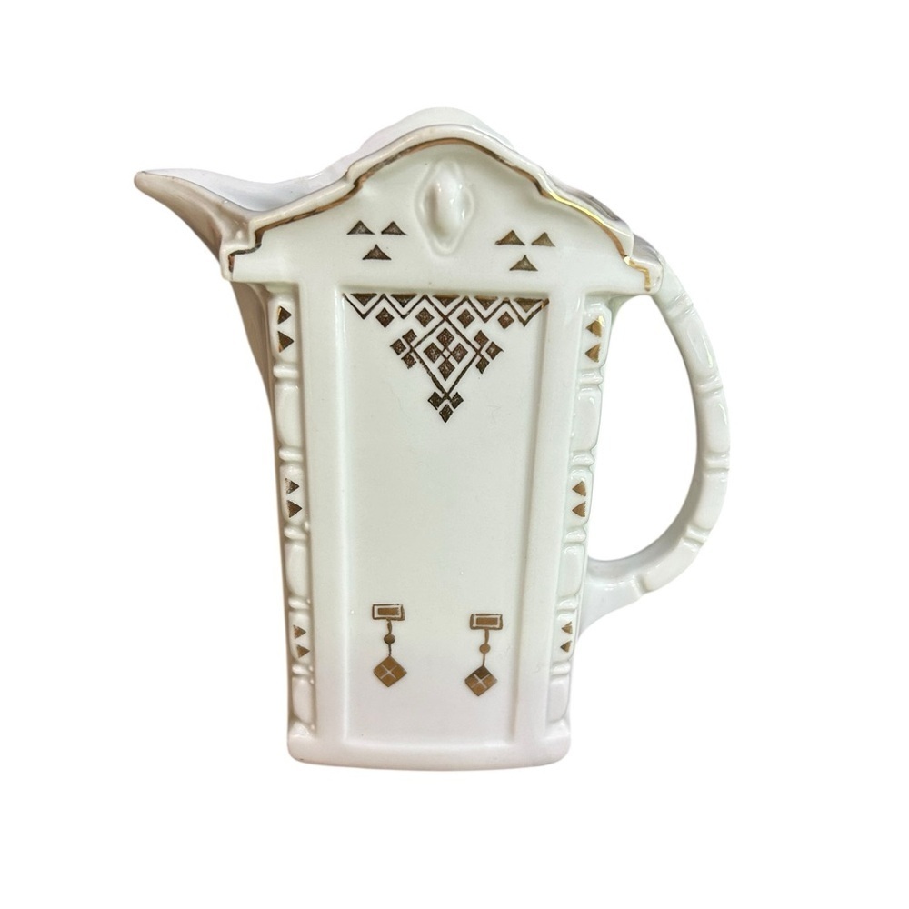 Antique Ironstone Creamer Pitcher Art Deco Handpainted - Picture 1 of 7